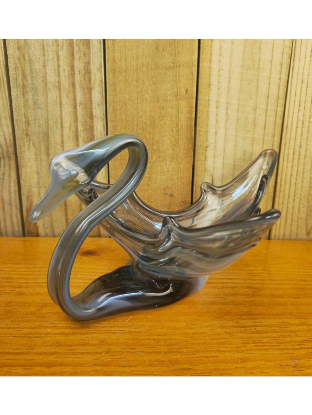 Vintage MCM Sooner Glass Swan Centerpiece Bowl